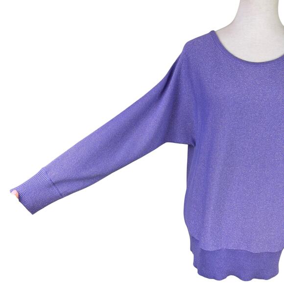 Draper’s & Damon's Purple Knit Metallic Sparkle 2 Piece Sweater Skirt Set - Picture 5 of 13